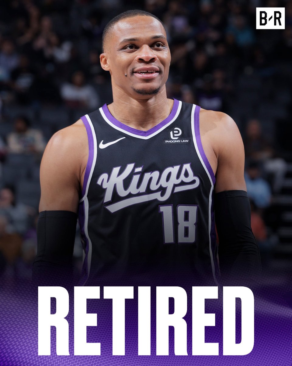 BleacherReport's tweet photo. 🚨 BREAKING:  Russell Westbrook has announced his retirement from the NBA after 18 seasons

The Brodie calls it a career  🥲 https://t.co/NqmioFgYGp