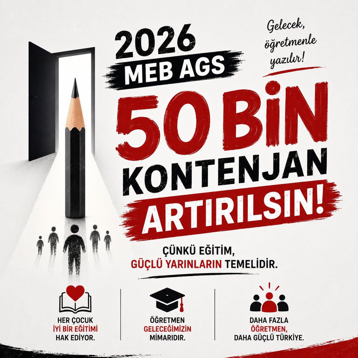AGSkontenjan's tweet photo. @zynpslm Hakkımız olan nettir: 2026 AGS 50.000

#AGS50BinHakkımız https://t.co/ffGmP6i9ki