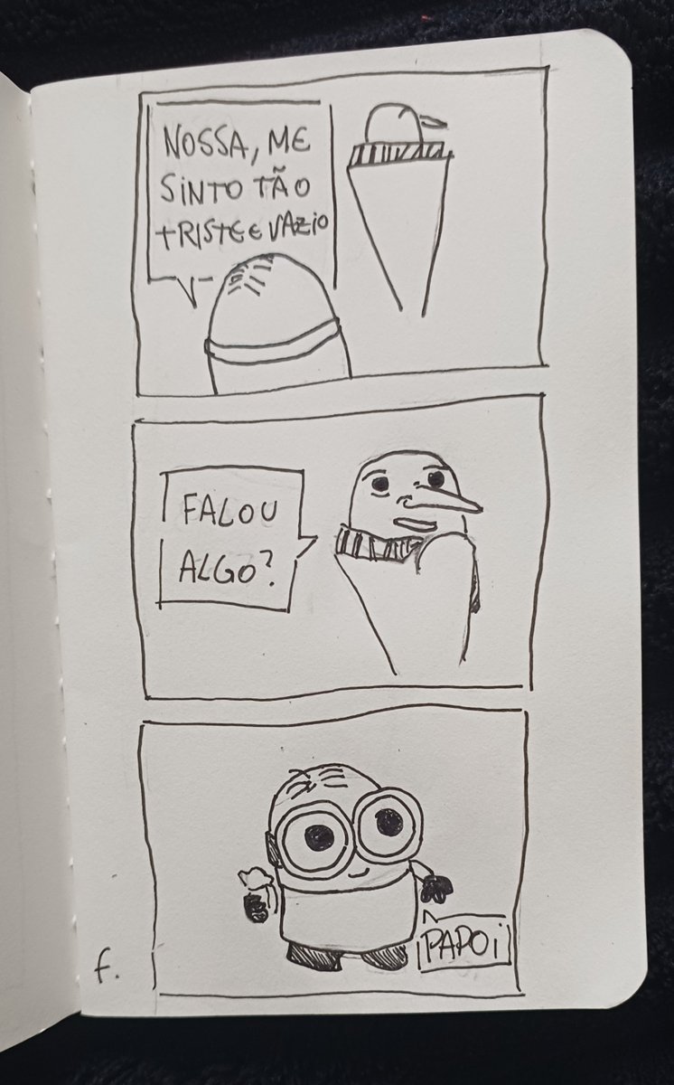 GustavoPred's tweet photo. tirinha surpresa

analógica 02

minion tem depressão mas esconde https://t.co/7td0PPcIfN