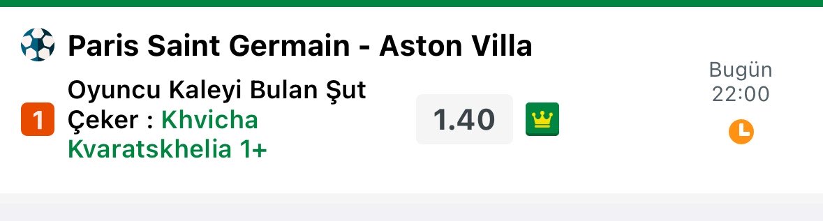 partizann_7's tweet photo. Gol ve Psg kazanır oranların düşüşte. Aston ileri hattında biri 19 diğeri 17 yaşında çocuklar var. Boş izlememek için bu tercihleri aldım. Herkese bol şans☘️ https://t.co/yufQ5LSHA0