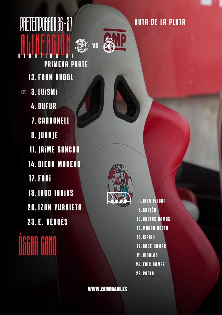 ZCFoficial's tweet photo. MEMORIAL AV4⚽️|

¡Ya tenemos once para esta edición del Memorial Agustín Villar!⚽️

🆚 @CyDLeonesa 
⏰ 21:00 horas
🏟Ruta de la Plata

#VamosMiZamora https://t.co/F1aeYXFqGO