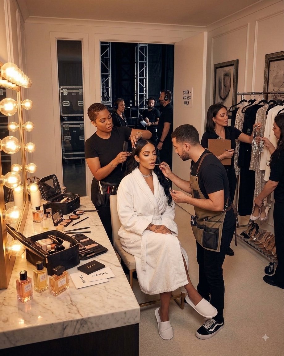 StandOnItSis's tweet photo. Its almost curtain time!!! GLAMOUR is the mode... https://t.co/umDadloqQ7
