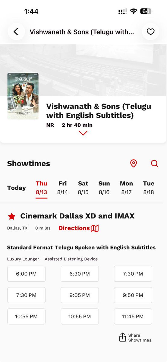 ShlokaEnts's tweet photo. MORE SHOWS ADDED ON HUGE DEMAND! 🔥

Cinemark Dallas XD & IMAX just added 3 more showtimes for #VishwanathAndSons! ❤️‍🔥

The excitement is getting bigger by the minute! 🔥

🎟️ Book your tickets now!

Grand USA Premieres tomorrow 
USA Release by @ShlokaEnts 🇺🇸

@Suriya_offl @_mamithabaiju #VenkyAtluri @gvprakash @vamsi84 @SitharaEnts