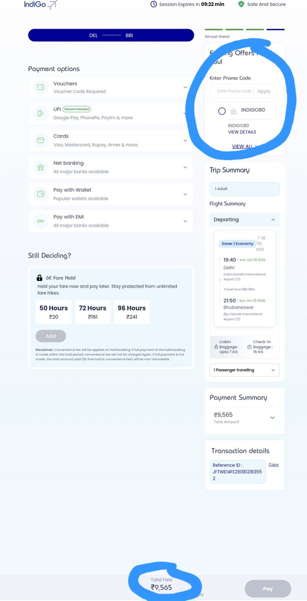 __dinesh_____'s tweet photo. I was booking a flight with @IndiGo6E 
Initial fare- 9565/- 
After applying promocode 9468/- 
Still @IndiGo6E was saying i saved 422/-🤣

Whatt!!🤣

Either these companies thing they can just get away with anything or the costumers are just dumb. 😶 https://t.co/HK0f5csRd1