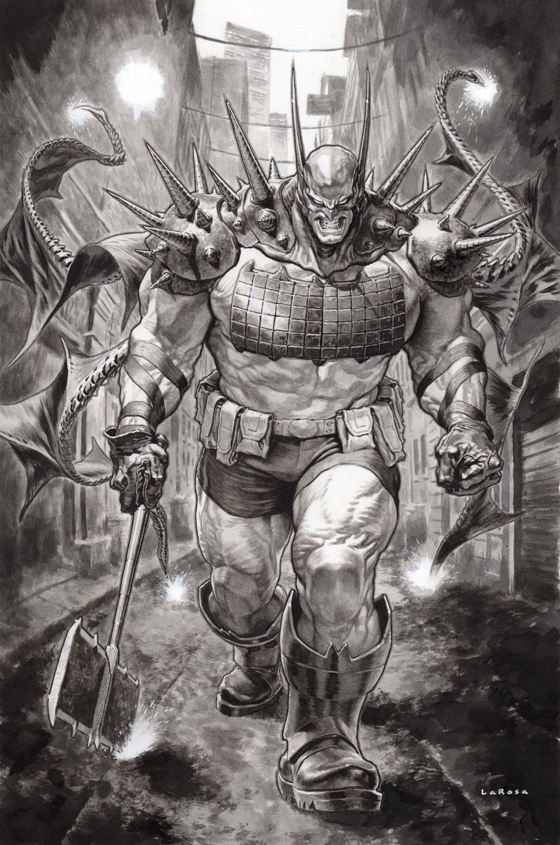lewislarosa's tweet photo. My 1:25 cover for Absolute Batman 25 (ink &amp; white paint on board). Huge thanks @Eddy_Choi @Ssnyder1835 Nick Dragotta &amp; @DCOfficial , this was a blast. I’ll make this a process thread 1/ https://t.co/BO37WMZm3s