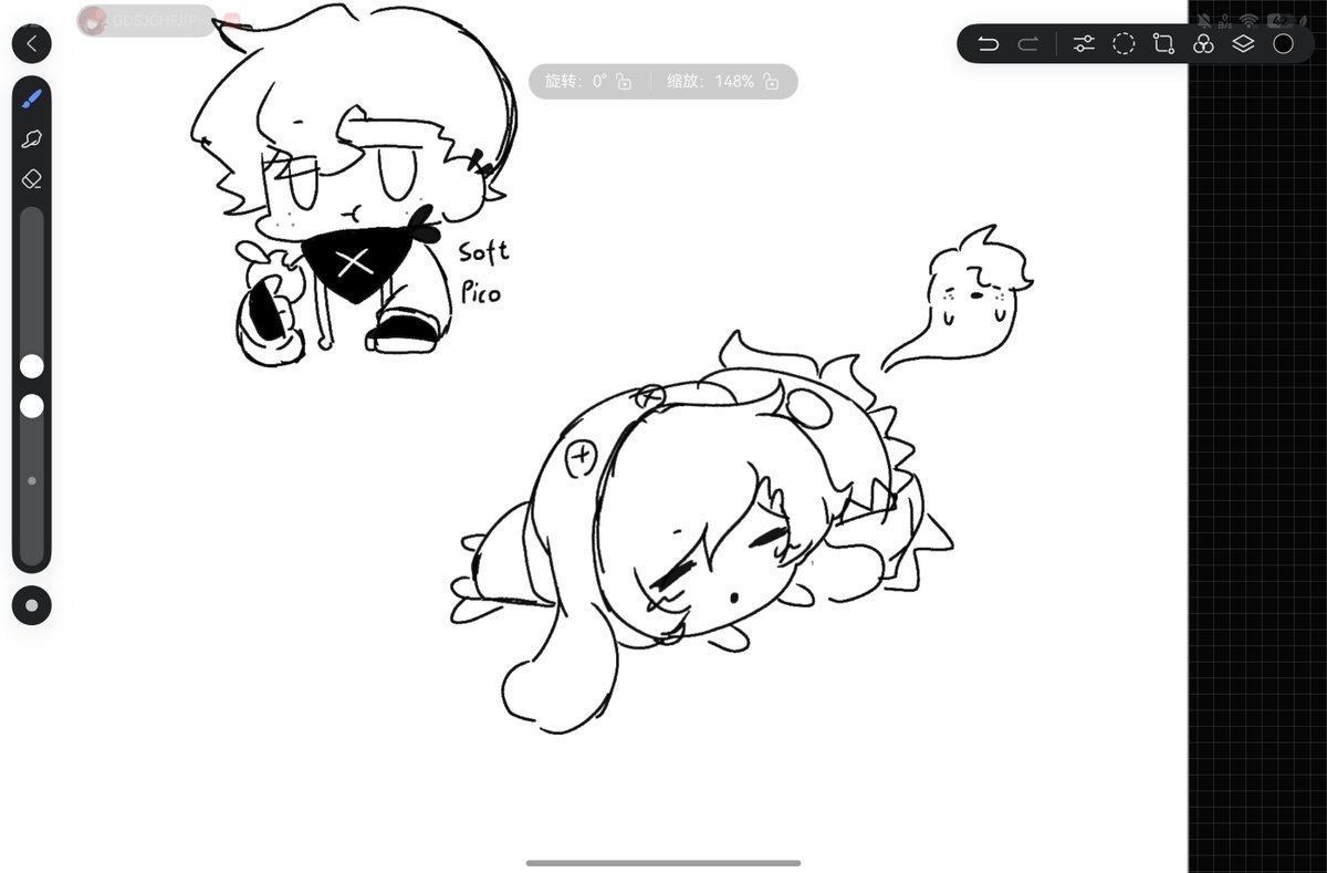 _kani0627's tweet photo. I'm completely out of inspiration and have no idea what to draw... (T▽T)
#picoxbf #softmod https://t.co/B5DTaj05C7
