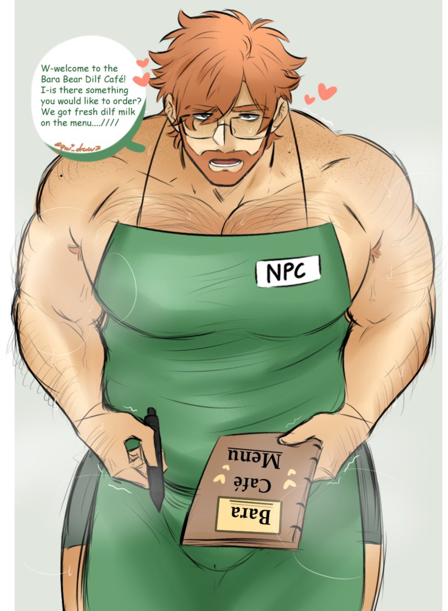 NarratorSone's tweet photo. Npc12: "M-May i take your order?"
#muscleart #gayart #hotmuscleboys #bara #muscleorcart #orcoc #hotcharacterart #pecs #barart #myoc #muscles #musclesaresexy #workout #hotoriginalcharacter #barart #hotcharacterart #nsfw https://t.co/r5JnAJOCXu