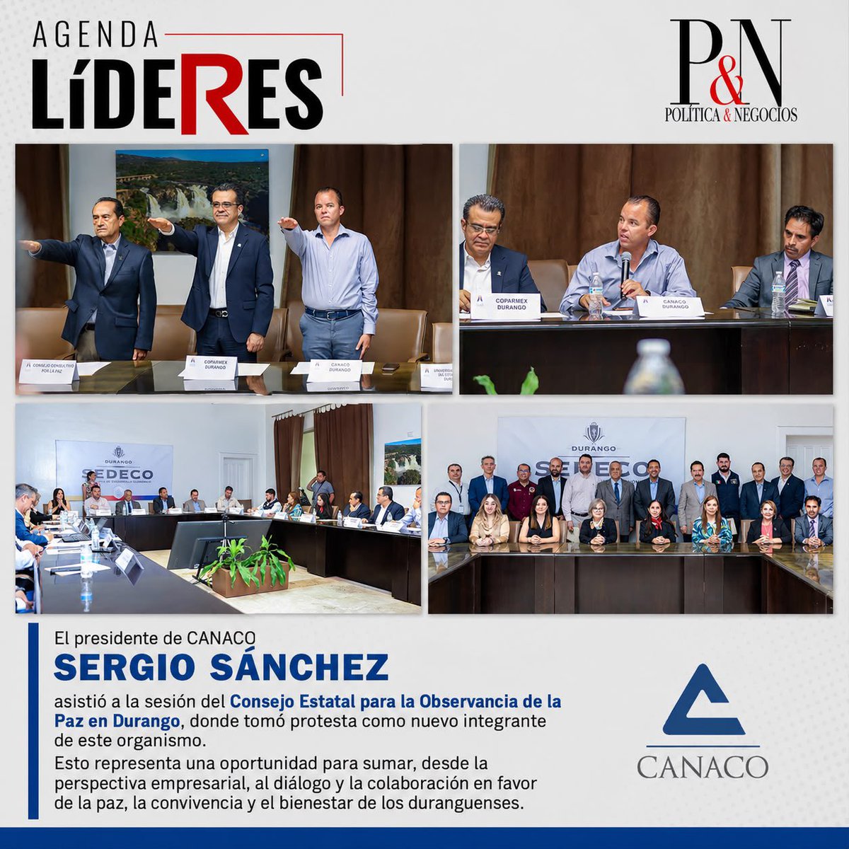 PoliticaNegocio's tweet photo. #AgendaLíderes | @SergioSanchezl_ @CanacoDurango https://t.co/gcLsnefhMg