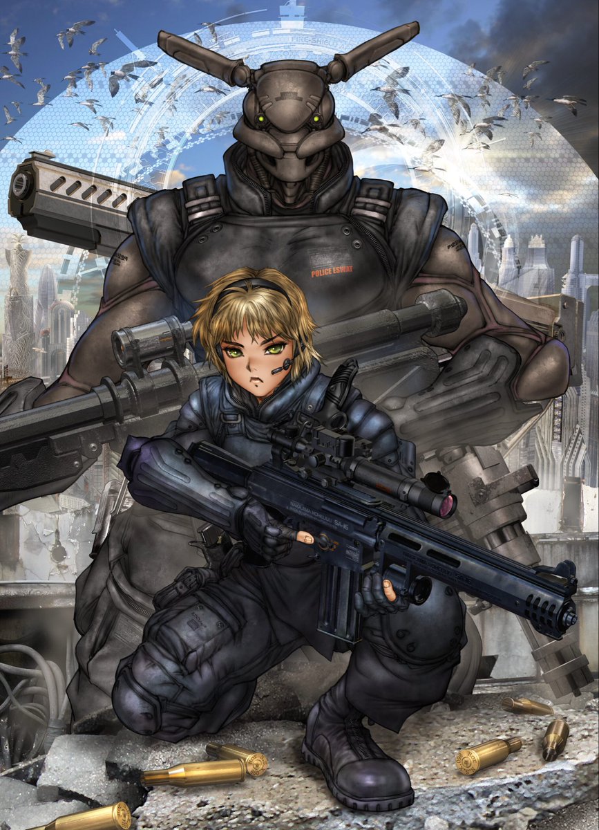 retroscifiart's tweet photo. Art by Masamune Shirow https://t.co/uhqqT63Mey
