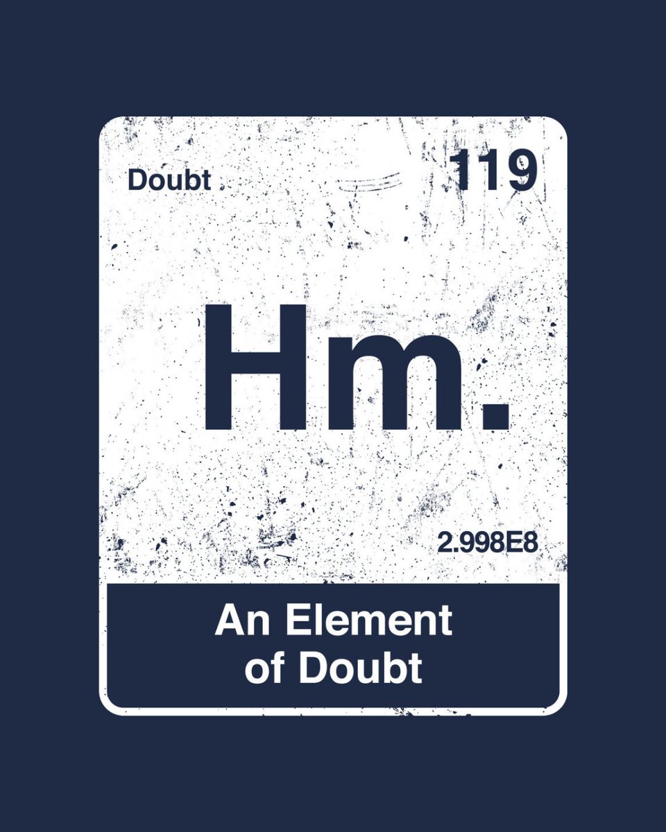 teefury's tweet photo. THE DAILY | “Hm An Element Of Doubt” by #rocketman_art starts at just $13 today only at #TeeFury! ⚡
https://t.co/QLGJfUCk0D
#tshirts #graphictee #teeoftheday #tees #teeshirts #teefury #periodictable #elementtable #theelements #scientist #chemistry #physics #atoms #speedoflight https://t.co/Otq3aJTCUX