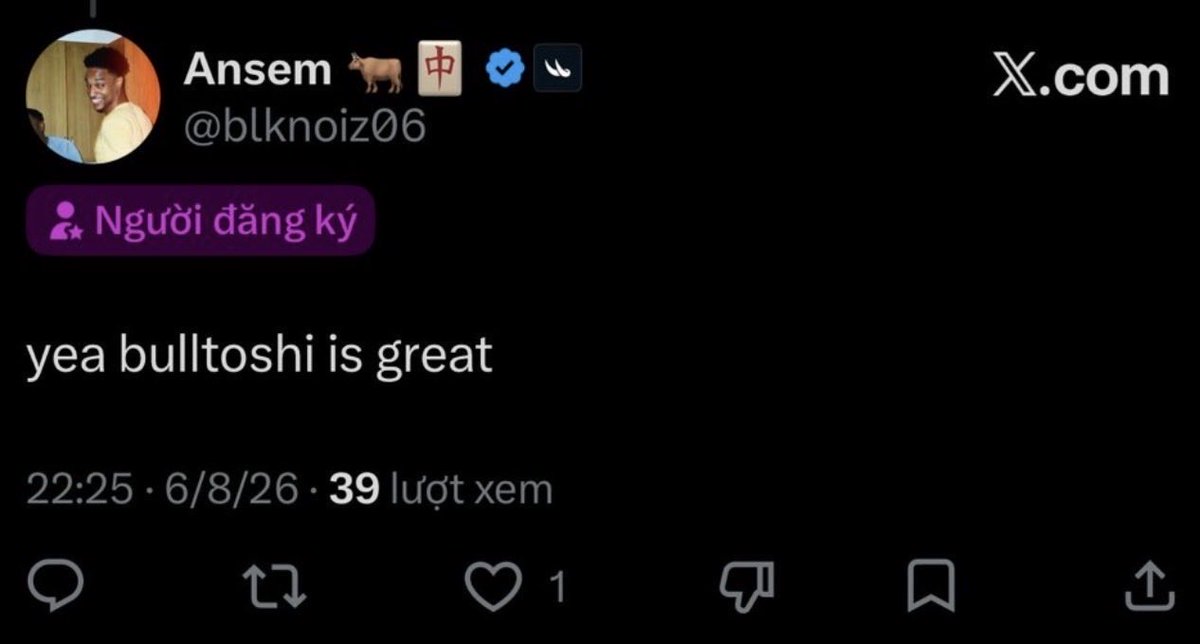 Tyler06's tweet photo. @blknoiz06 thinks bulltoshi is great.
Wait until he sees $tBull
The coin that’s connected to @bulltoshi06 
and paired with solana:9cRCn9rGT8V2imeM2BaKs13yhMEais3ruM3rPvTGpump https://t.co/fYx0jBreUU