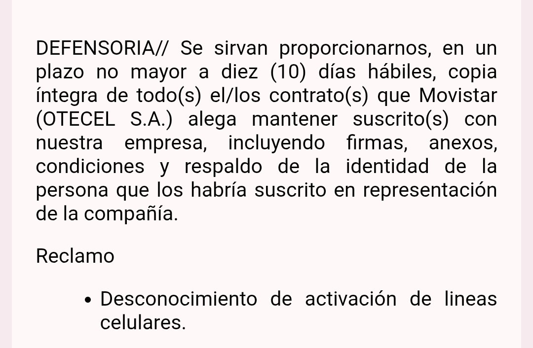 InverBienesRaic's tweet photo. @Arcotel_ec @MovistarEC @DEFENSORIAEC como es posible que sin contrato firmado hayan activado plan de servicios móvil. No quieren procesar la anulación dan largas para desistir de algo que no queremos no deseamos. A caso no entienden que no queremos digan en cuantos dias se anula https://t.co/xgLXXYT7LS
