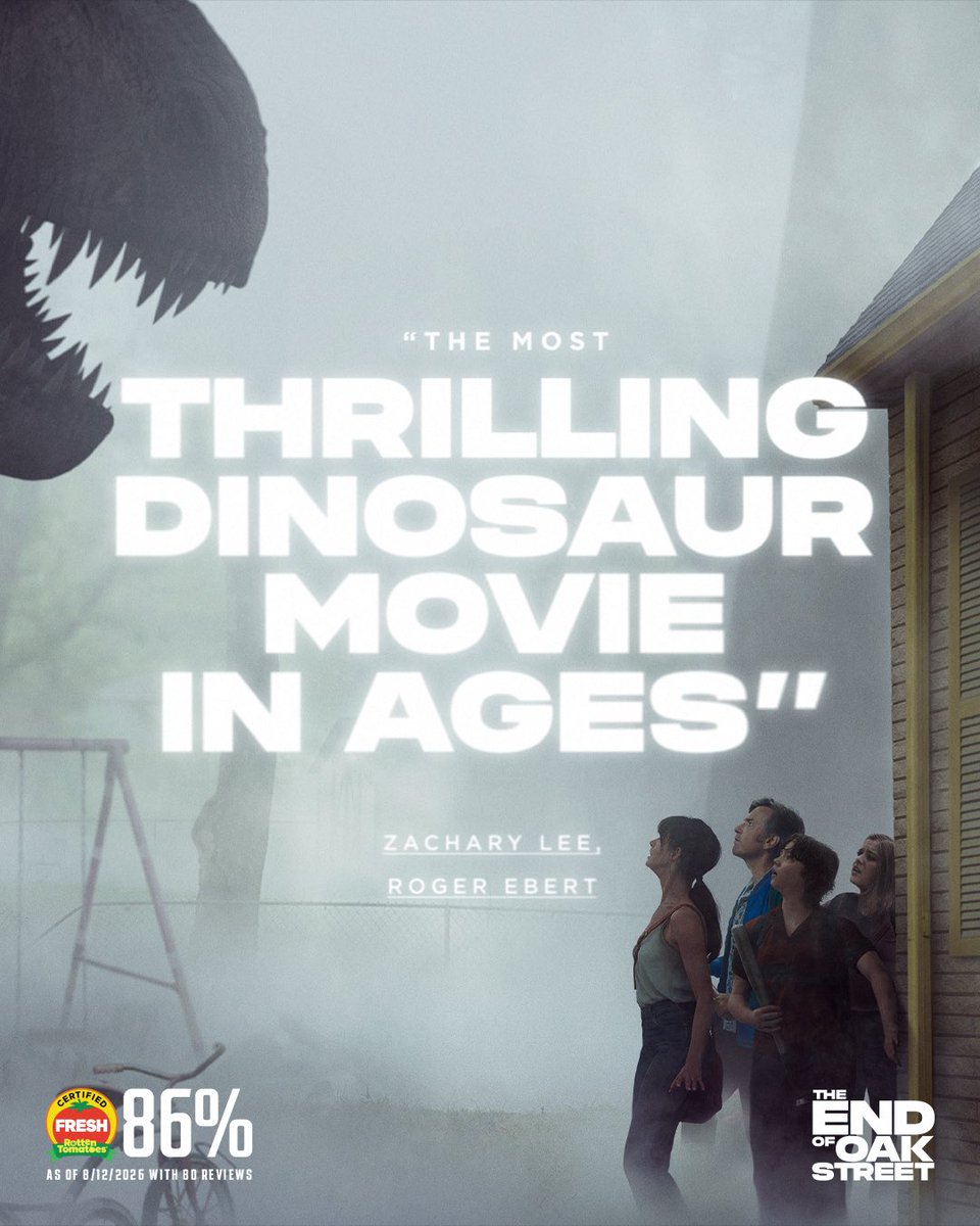 warnerbros's tweet photo. Critics are roaring, visiting Oak Street is a summer must. Get tickets now to The End of Oak Street, only in theaters and IMAX this Friday. https://t.co/4ILbB31Yye https://t.co/9L8GTaKKyv