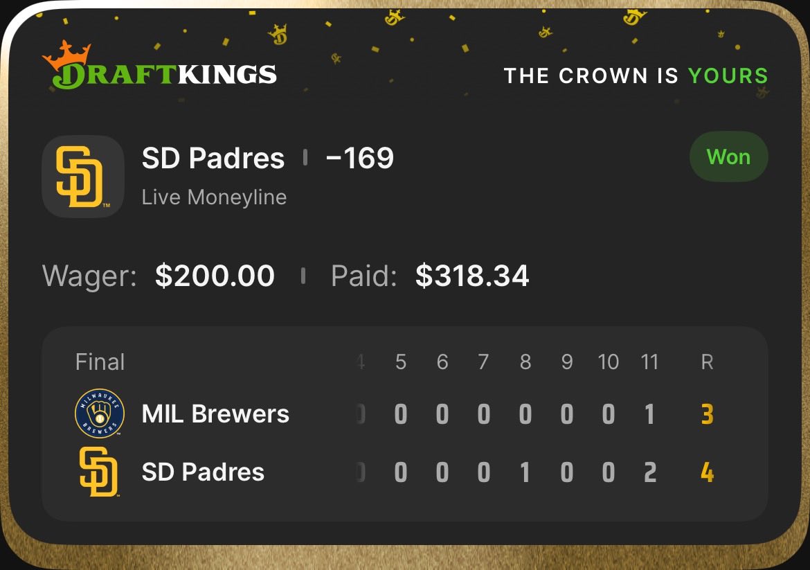 bankrowkr's tweet photo. LFG PADRES #Gambling𝕏 https://t.co/tlkzqYG4bq