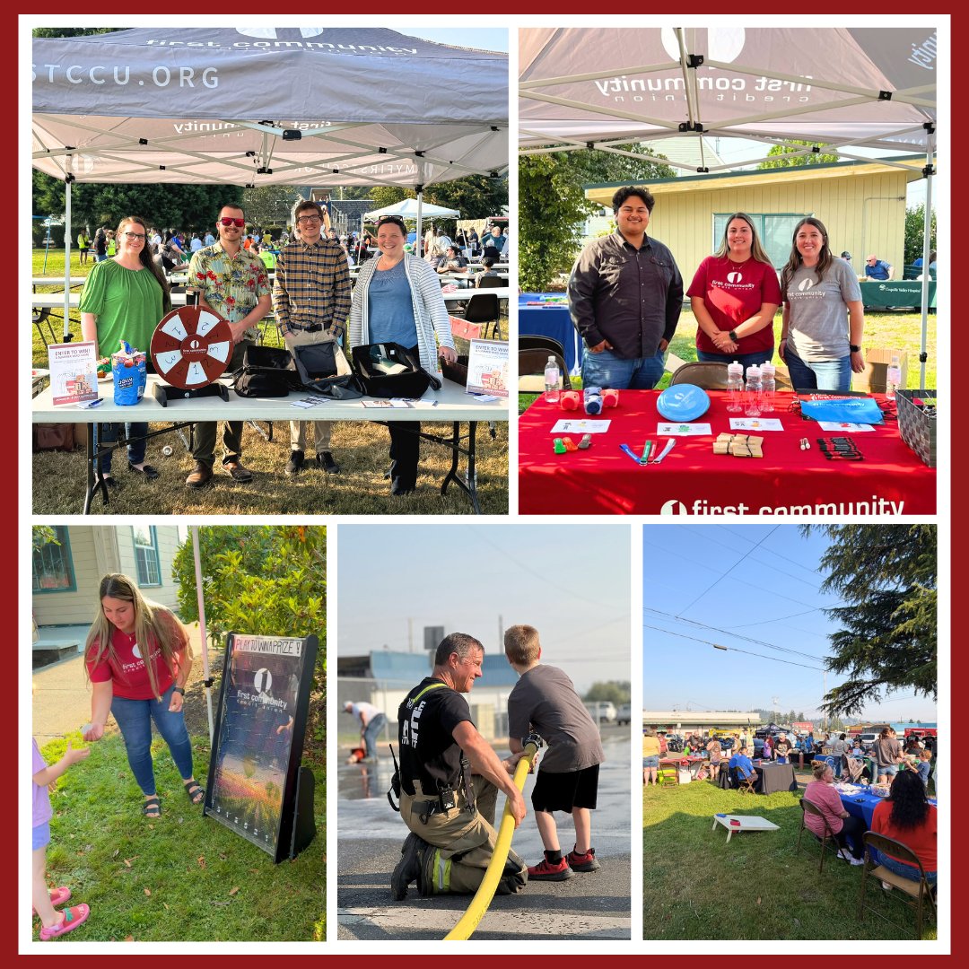 firstccu's tweet photo. We loved celebrating National Night Out in Coquille &amp; Reedsport! 🚔✨ Our teams had a blast handing out swag and connecting with everyone. Thank you to our local police and fire departments for your dedication. We appreciate you keeping our communities safe! 🚒💙
----
#MyFirstCCU https://t.co/0eljmh90ns