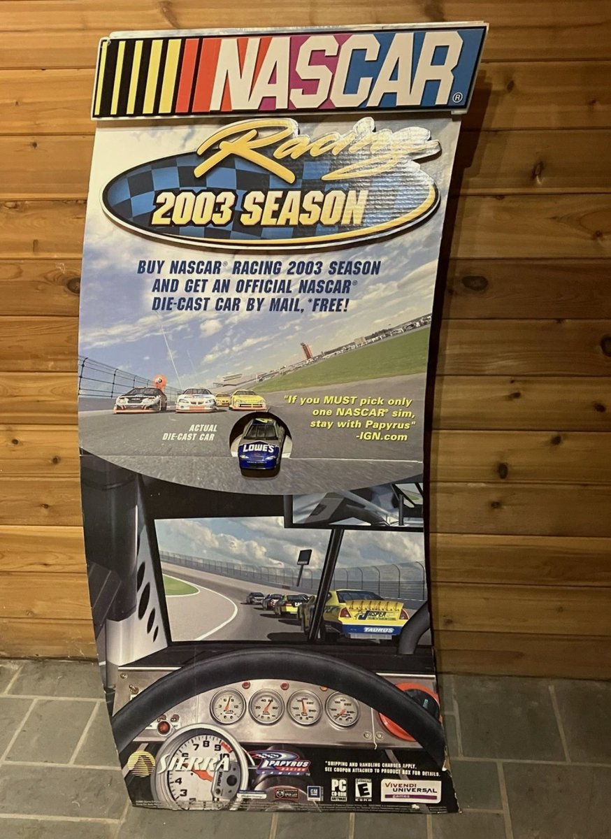 RyanW_Design's tweet photo. I present you the nr2003 stand-up display for sale. There can't be a lot of these still around. Would look sick in the @iracing office. https://t.co/Dsf5vx1ROa