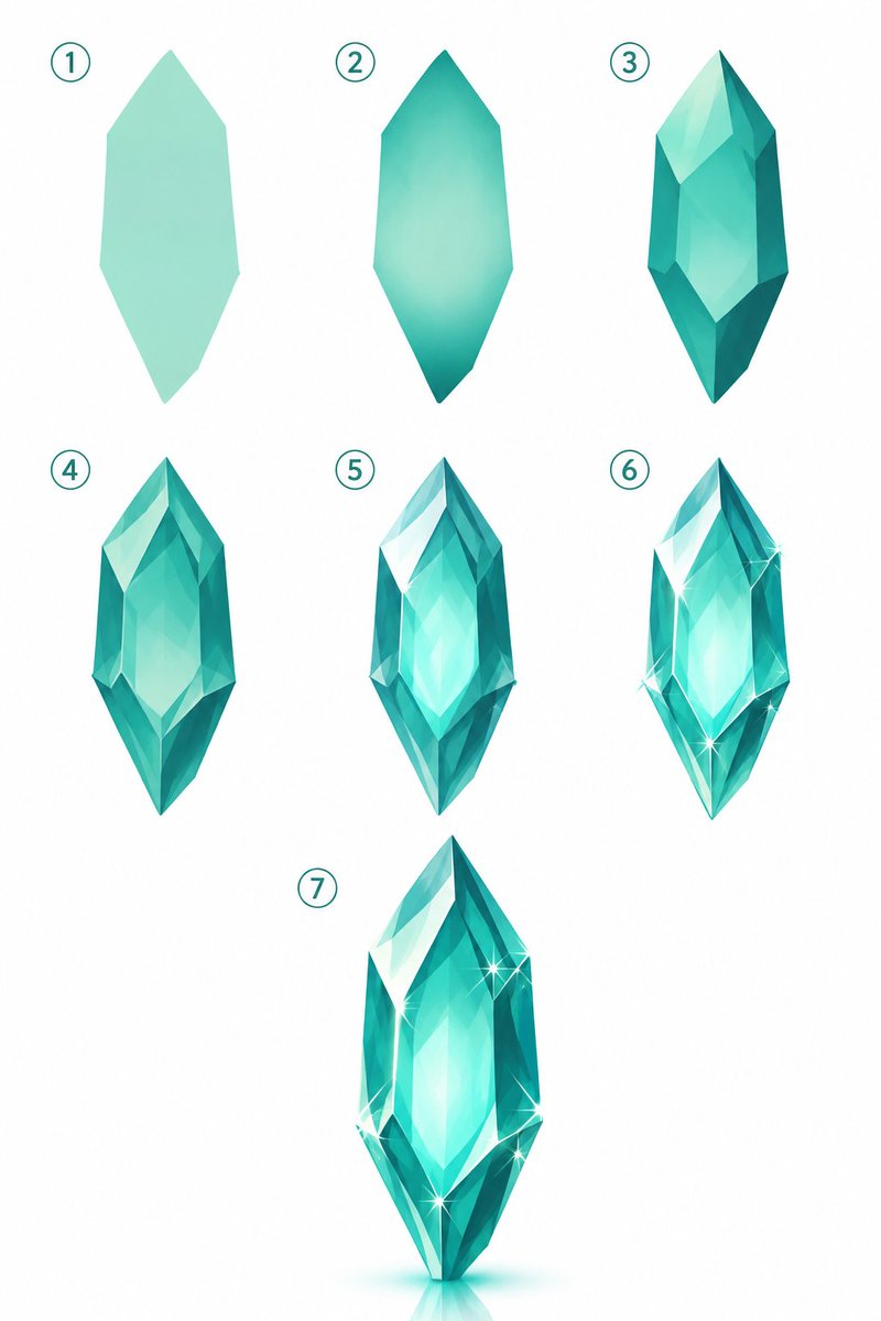 ArtHarbor_'s tweet photo. This is how a flat shape turns into a crystal ✨ https://t.co/TglNDoneL4