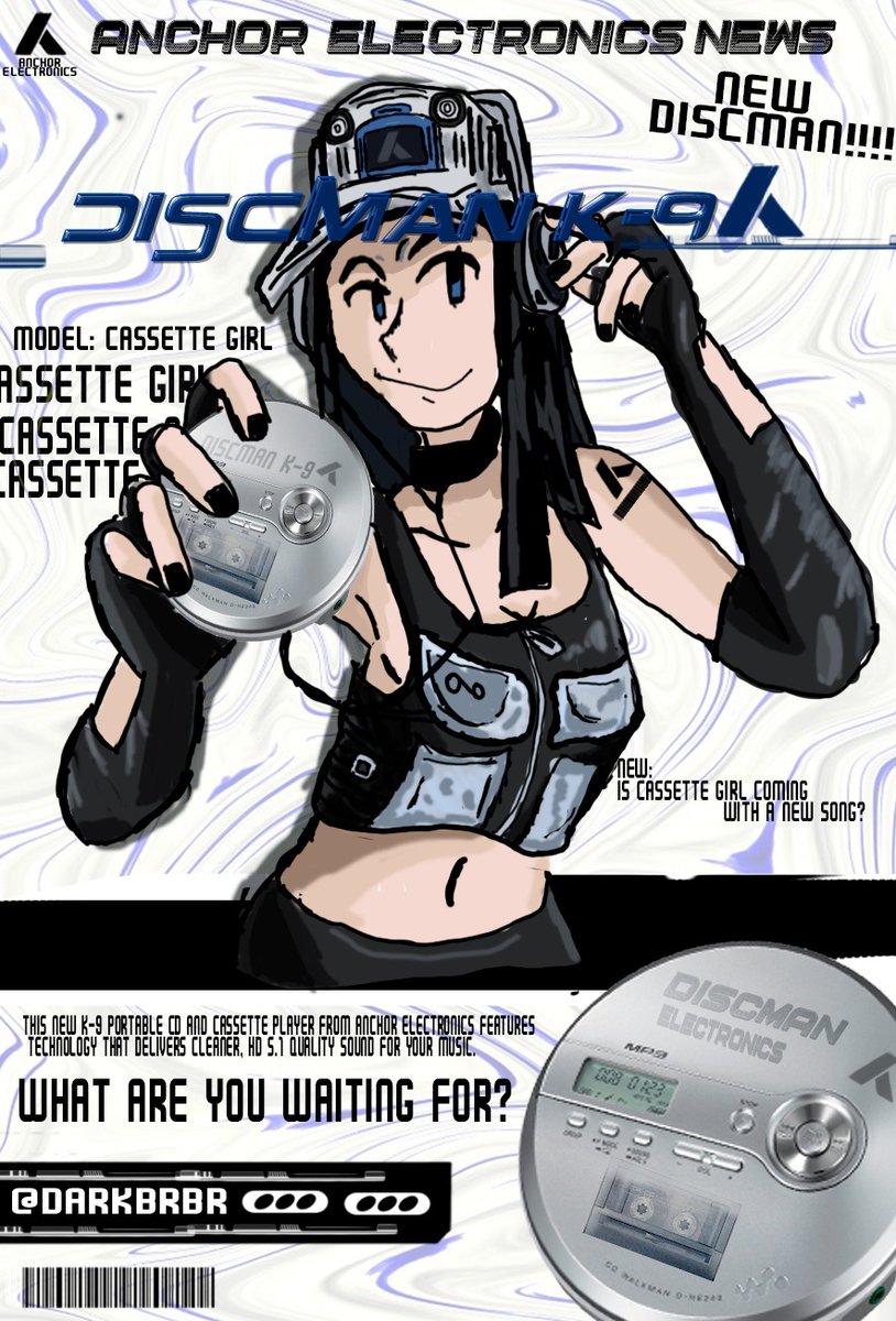 DarkBRBR's tweet photo. cassette girl on a magazine cover like Y2K style https://t.co/ZxBgcEQ9Lq