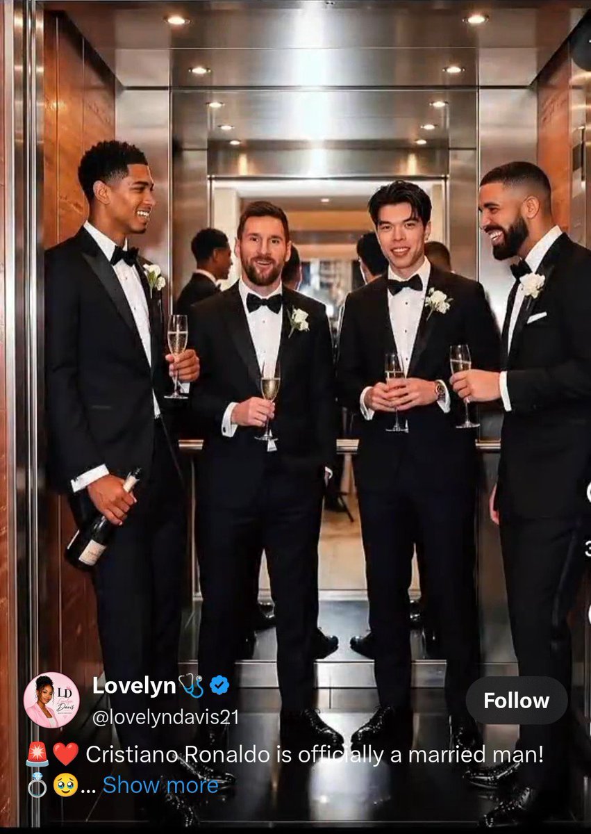 Shady5152's tweet photo. @lovelyndavis21 So Messi attended the wedding wow just wow 😂😂😂 stop posting misleading content https://t.co/lJPWmkUu1J