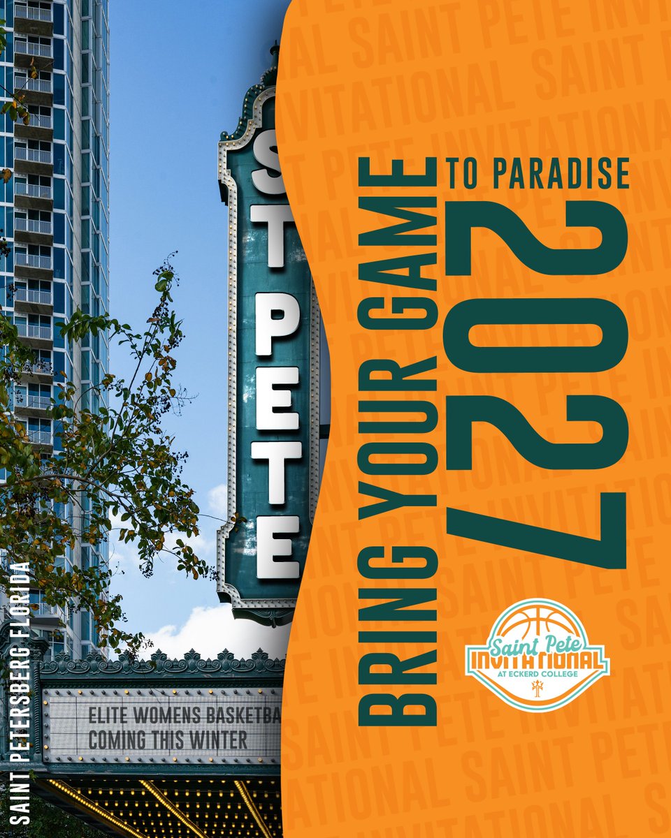 SaintPeteInvite's tweet photo. More than a basketball trip! 🏀 Compete in the Dec 2027 Saint Pete Invitational. Top NCAA D2 competition on FL's Gulf Coast. Only 2 spots left! Get a proposal: https://t.co/OQ43P6uV89 https://t.co/mXecFmc3Nl