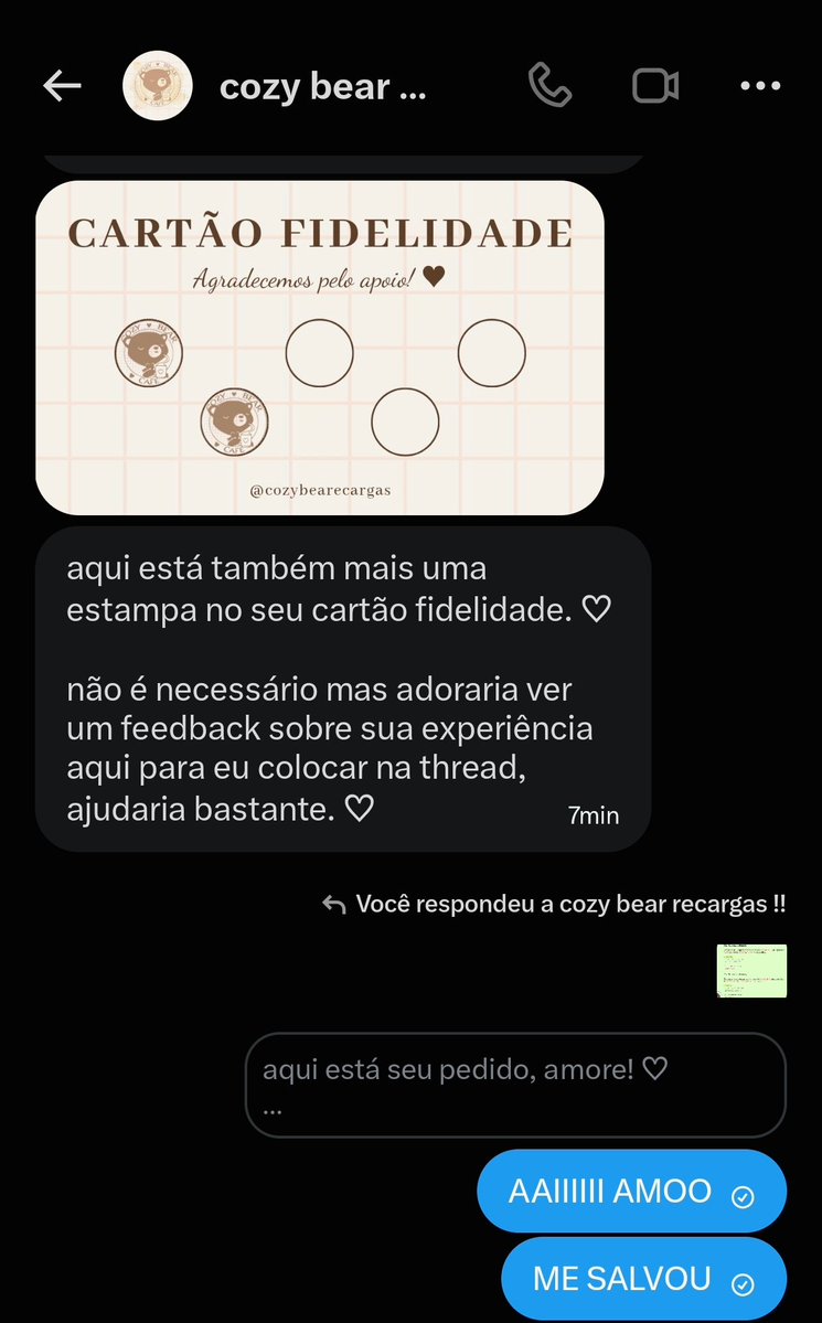 natausbruchen's tweet photo. Feedback aqui da @cozybearecargas que me salvou nessa promo de pa mais uma vez!!!! Como sempre muito confiável e um amor de pessoa♥️ https://t.co/DndpzvT6vF