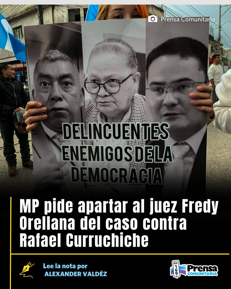 PrensaComunitar's tweet photo. Fredy Orellana es considerado un aliado de Rafael Curruchiche

La Fiscalía de Asuntos Internos pidió apartar al juez Orellana del proceso contra el exfiscal señalado de corrupción. El juez dejó sin efecto diligencias que buscaban avanzar en la investigación contra Curruchiche.
https://t.co/xsvOWwjUBa
