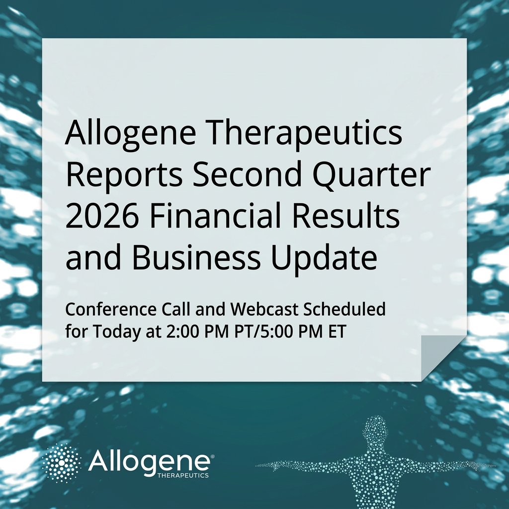 AllogeneTx's tweet photo. We are pleased to report our Q2 2026 corporate update and business highlights. #CART #allogeneic #celltherapy $ALLO
Learn more: https://t.co/w7p2NubBwQ https://t.co/WVRFFV2vWY