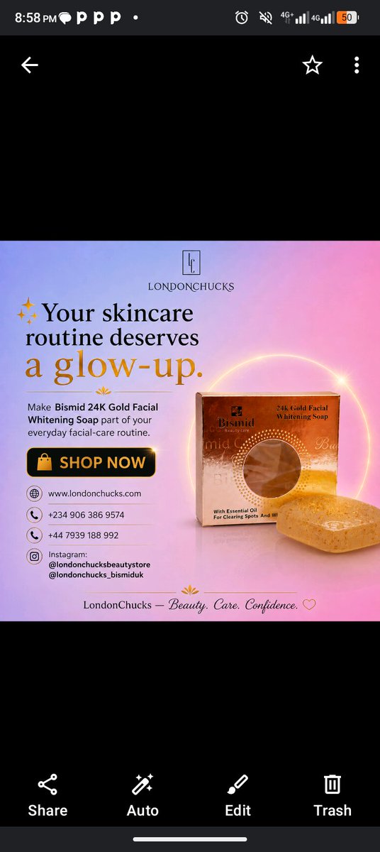 bismiduk's tweet photo. ✨ Bismid 24K Gold Facial Whitening Soap ✨

🛍️ DM to order or shop via our website:
🌐 https://t.co/6BiOu2wmXm
📞 +234 906 386 9574
📞 +44 7939 188 992

📲 @londonchucksbeautystore
📲 @londonchucks_bismiduk

#skincareproducts #skincareroutine #beauty #Bismid #YemiAlade https://t.co/aGkY0TkV31