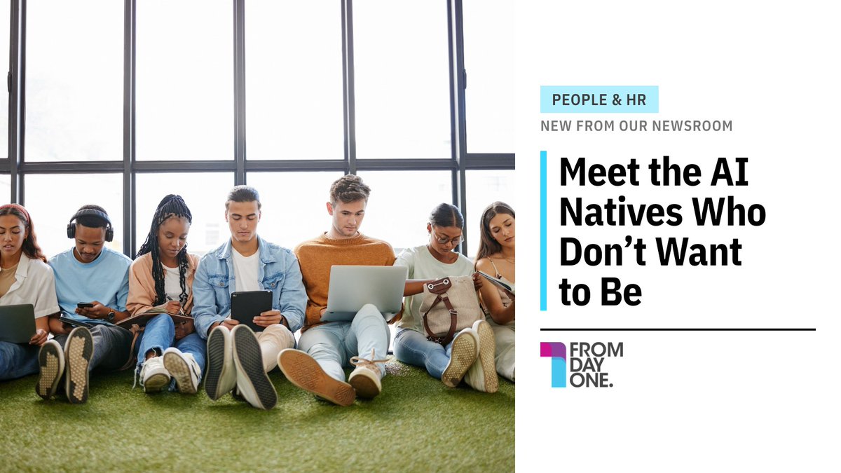FD1conference's tweet photo. #GenZ may be AI-fluent. That doesn’t mean they’re #AI believers.

They’re entering a workforce where AI is table stakes—while questioning what gets lost in the rush to adopt it.

Maybe “AI native” was never the right label.
Read the story: https://t.co/6iQp7IAHeA

#FutureOfWork https://t.co/1QyQ8oHfuC