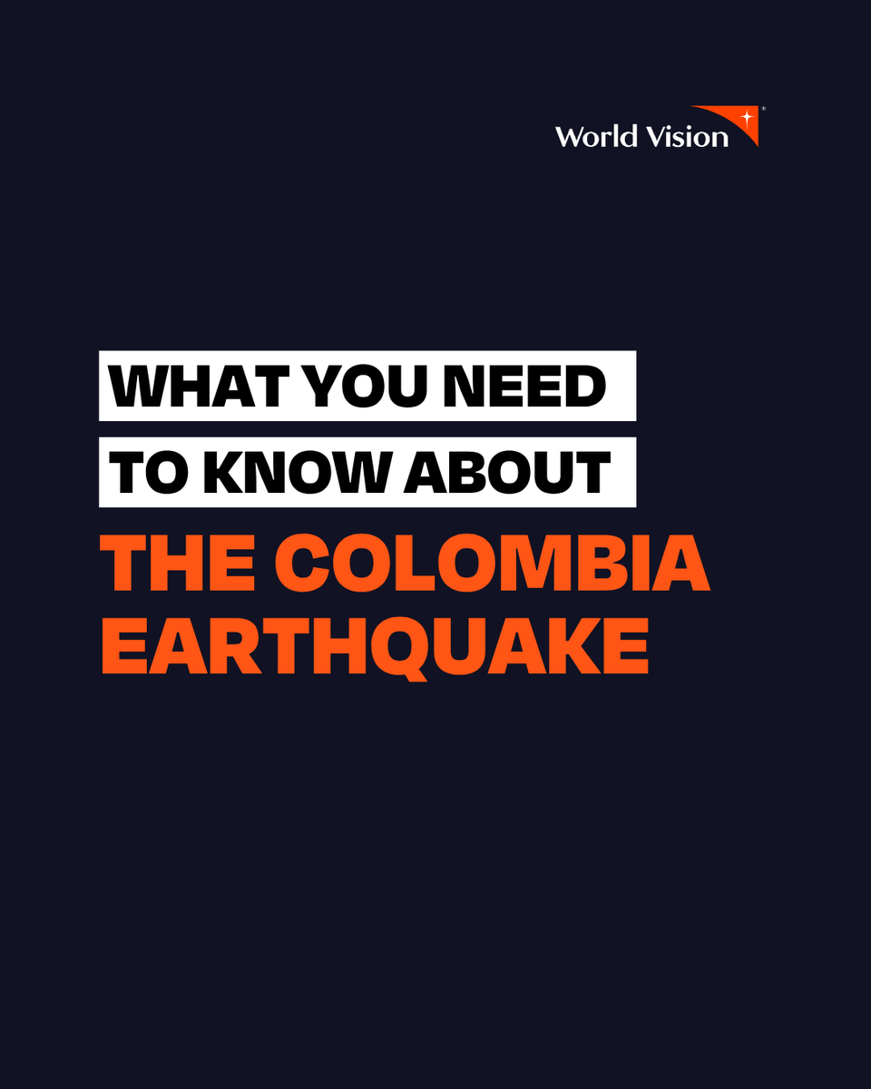 WorldVision's tweet photo. You've seen the news. Homes, schools, and health facilities have been damaged and destroyed after Monday's 7.4 magnitude earthquake in Colombia. The quake was felt in different regions of the country, including Bogotá, Medellín, Cali, Pereira, Armenia, and Manizales. 

Our teams are currently in the field assessing needs and preparing to deliver clean water, food, hygiene kits, and cash transfers to affected families. With widespread power interruptions, internet access has been spotty, and communication is a challenge. But we'll let you know as soon as we hear more!

Please join us in praying for families who have lost loved ones, and for those working in search and rescue. 🙏🏽