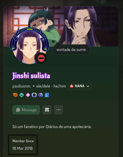Paullusnmm's tweet photo. tendo em vista essa movimentação toda acontecendo sobre o Discord, devo dizer...

Eu sou um usuario antigo no discord, tenho minha conta desde meus 13 anos. durante esses 8 anos de discord, eu nunca recebi um convite inesperado pra servidores estranhos, nunca interagi com pessoas suspeitas, nunca fiz algo criminoso dos niveis relatados, nunca fiz uma panelinha se quer no discord (a não ser servidor com amigos).

novamente, o discord não é uma rede social onde o conteudo vai até você. O USUARIO QUE VAI ATÉ O CONTEUDO. 

se te falam que criou uma conta no discord e viu coisas horriveis, essa pessoa foi atras daquilo que queria ver. eu, como usuario da plataforma, novamente, nunca vi nada ruim nessa plataforma. você só encontra aquilo que procura: você procura paz, você encontra paz; você procura coisas terriveis, você encontra coisas terriveis.

os argumentos que apresentam na internet não são veridicos, são fakes. é incrivel como conseguem sempre espalhar uma fake news por aí.