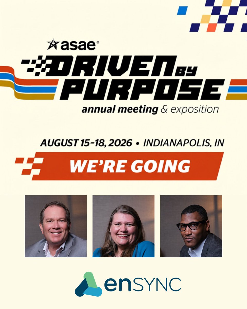 ensync1's tweet photo. Chadd, Warren, &amp; Amanda are getting ready for #ASAE! 🎉

It's always a marathon in the best way, with plenty of sessions, learning, catching up with friends, making new connections, and, of course, a few happy hours along the way.

Be sure to say hello if you're there! https://t.co/fbh6rEefOj