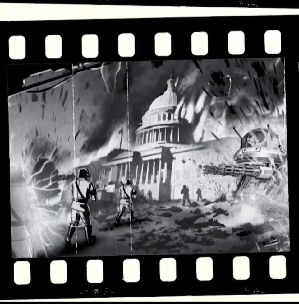FromDvToZombies's tweet photo. @JHDargie @The_Safety_Net Thanks for clearing that up :)

The artbook looks very interesting so far! There's stuff in there that I think caught everyone by surprise, which is really awesome. I did personally like that we got this new cut group 601 reel for kino showing Washington D.C. being attacked 👀 https://t.co/fDDRHZNtRP