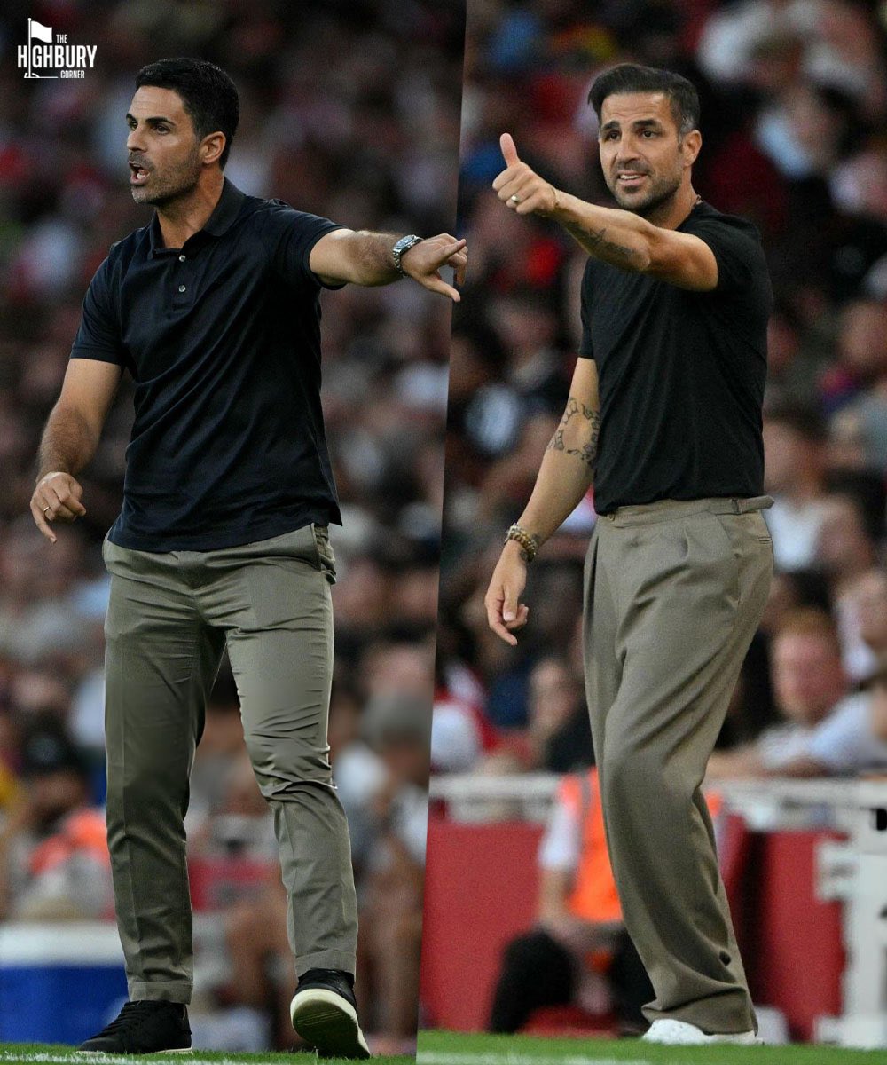 HighburyCorner_'s tweet photo. 👔🇪🇸 There was clearly a dresscode for the touchline tonight 😂❤️🤍 https://t.co/dxocp8pbXQ