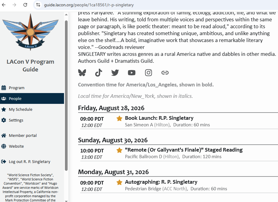 rpsingletary's tweet photo. @laworldcon 
Technically, this will be the WEST COAST book launch for "ICEBERGS." And that's more than OK. 
RE: https://t.co/f8J1lmyzky

So happy to be doing a WEST COAST reading of my tribute to rural heritage full-length stage play, which AD helped with earlier in ATLANTA. https://t.co/N6Pz9f8X8T
