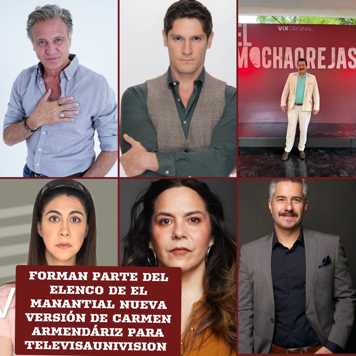 mundonoveleroof's tweet photo. Juan Soler , Francisco Pizaña, Enoc Leaño, Epy Velez, Ursula Pruneda, Y Moises Arismendi Forman parte del elenco de El manantial
nueva versión de Carmen Armendáriz para televisaunivision
#Próximamente #NuevaNovela #NuevaVersión #ConLasEstrellas https://t.co/XIcO7CdYN8