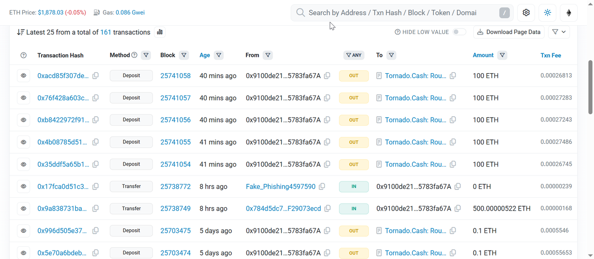 OrgWalletWatch's tweet photo. 🚨 500 ETH Tornado Cash Dump in Progress

Address 0x9100de2110166E4ce6392eE090728345783fa67A received 500 ETH (~$939k) and just funneled almost all of it into Tornado Cash across 5 back-to-back 100 ETH transactions.
👉 https://t.co/hLqlrWoSJo

#Ethereum #TornadoCash https://t.co/BGZgO9bS72