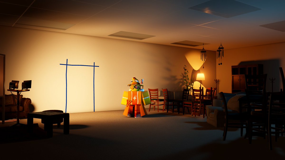 Guestery_'s tweet photo. it just goes on and on... #Backrooms #roblox (ty for the chair model @for_dev_3D i love it🥹) https://t.co/kLWgxcSeQ9