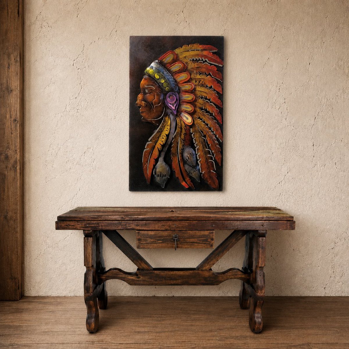 YourWesternDeco's tweet photo. Apache Chief Metal Wall Art - Hand cut and hand painted. Made to order. https://t.co/QFNkBuVqPB https://t.co/w3LRv5hq7D