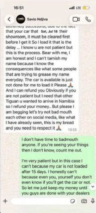 simeonaccount's tweet photo. Read through these responses. The client paid, Ndjiva paid the dealers, and after only 15 days, he’s already demanding a refund and running to gossip pages despite being asked to be patient. 

Let’s be fair and understand how the process works before accusing someone of scamming https://t.co/LASx7eFZ4q