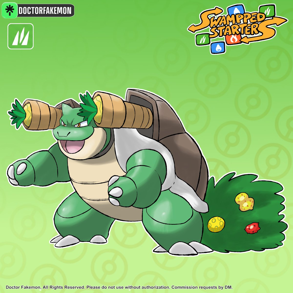DoctorFakemon's tweet photo. #Swappedstarters
What if Squirtle, Wartortle and Blastoise were the Grass-type starter...
#pokemon #fakemon #artwork https://t.co/AouyNRWR7U