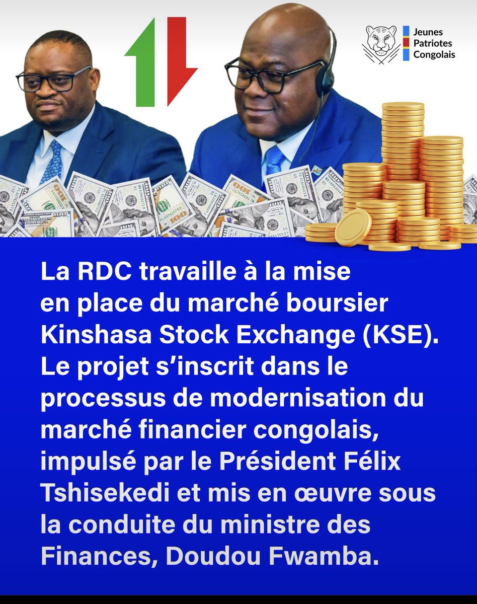 ChristelleTuone's tweet photo. #RDC En juin 2026, le ministre des Finances @LikundeR a signé à Kinshasa un protocole de coopération avec la Société financière internationale (SFI) afin d’accompagner le développement de la future Bourse de Kinshasa.
@KankuSipamba @godefroid072 https://t.co/gq8GXP0dGz