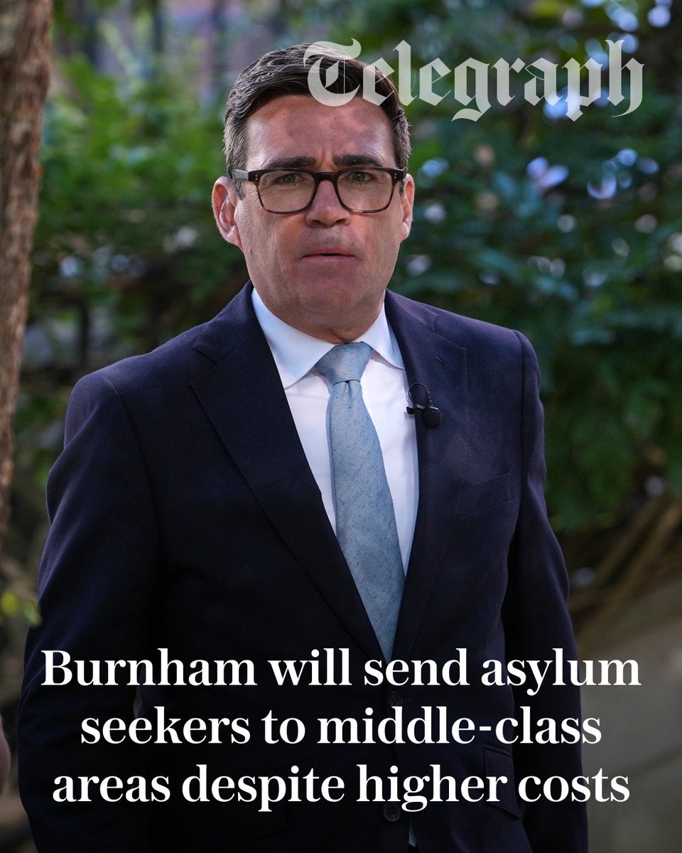 Telegraph's tweet photo. Andy Burnham will move asylum seekers into wealthier areas, despite the higher cost to taxpayers.
Read this front page story in full here ⤵️
https://t.co/Yy0VtiwSKn https://t.co/5CwfPv8X97