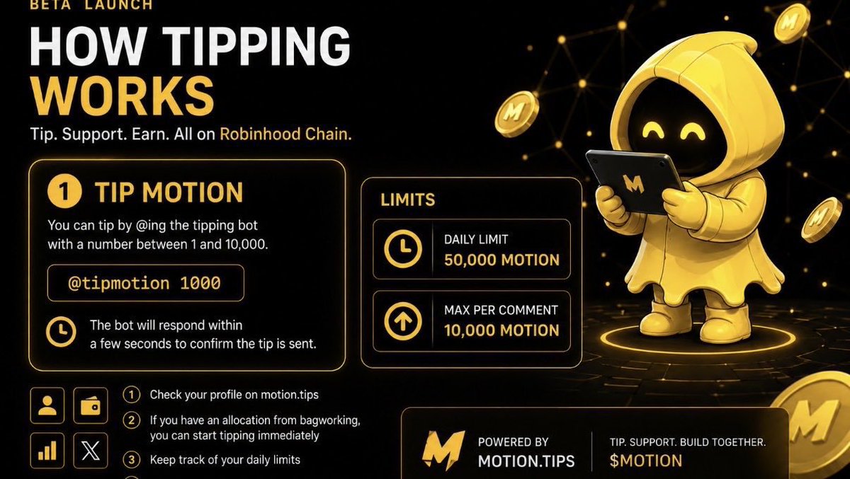 lilymaymaclovee's tweet photo. $MOTION Tipping Guide 👇

Want to support creators and be part of the $MOTION community?

1️⃣ Go to https://t.co/yBjgCRyO5F
2️⃣ Connect your X account
3️⃣ Check your $MOTION allocation
4️⃣ Find creators or posts worth supporting
5️⃣ Reply with @tipmotion 100–1000 🎁 https://t.co/nsMclTXvzf