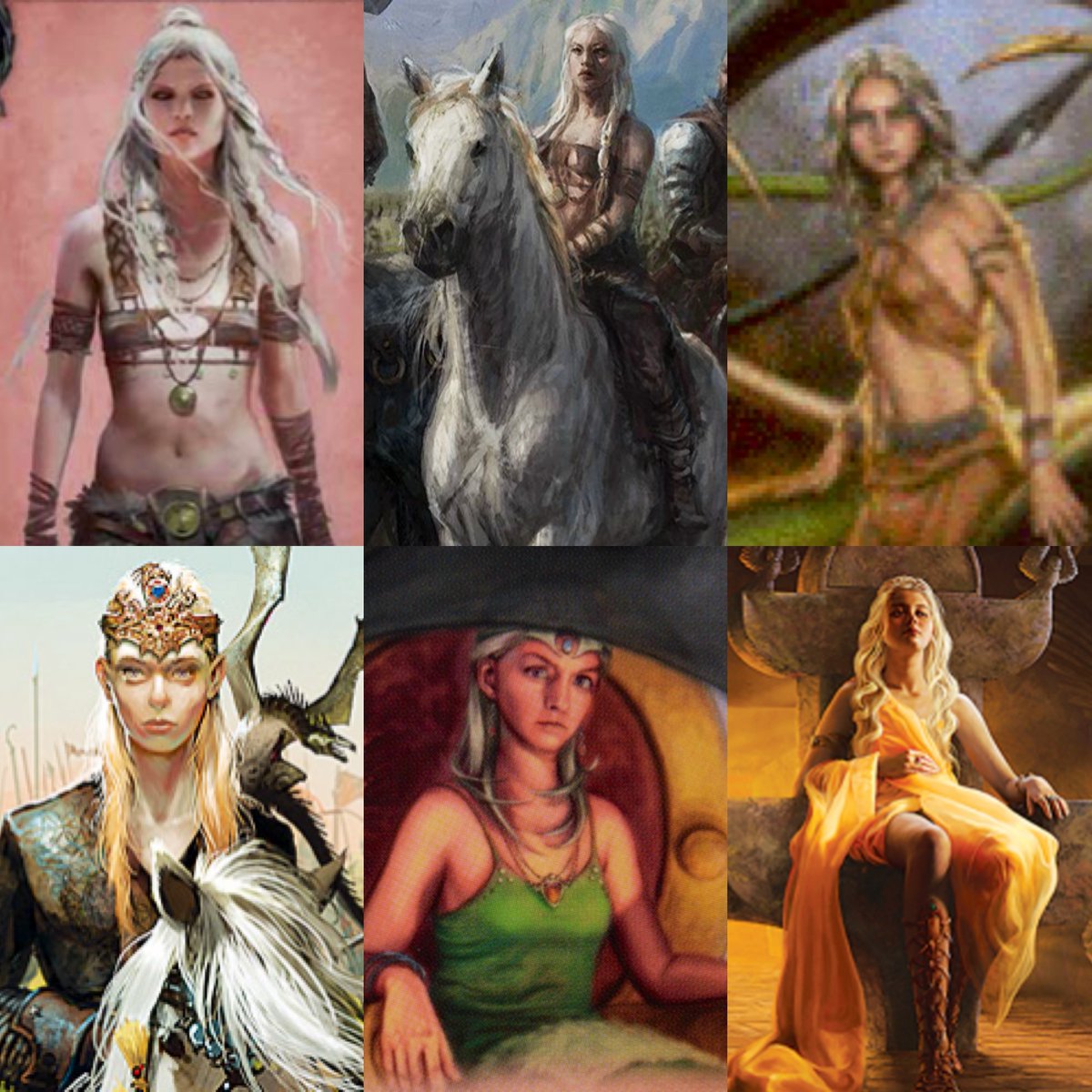 dxrksister_'s tweet photo. Daenerys uses Dothraki braids to visually log her military victory, adding a silver bell or a new braid for each victory. She’s rocking painted leathers.  — In Qarth she’s stuck in that qarthian toga that leaves one whole breast out just to blend w high society. When ruling in Meereen, she forces herself into the traditional, uncomfortable Ghiscari tokar.
