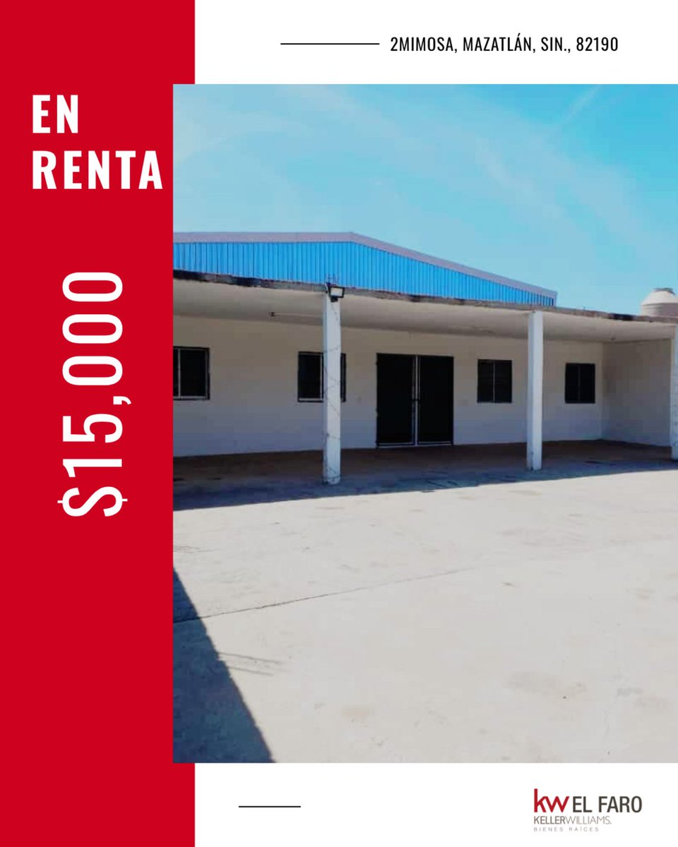mariolainesp's tweet photo. 📦🔑 ¡Almacén en renta en Mimosa! Espacio ideal para tu negocio, con 2 baños completos y excelente ubicación. Disponible por solo $15,000 al mes. https://t.co/LBEFjHYXg0
