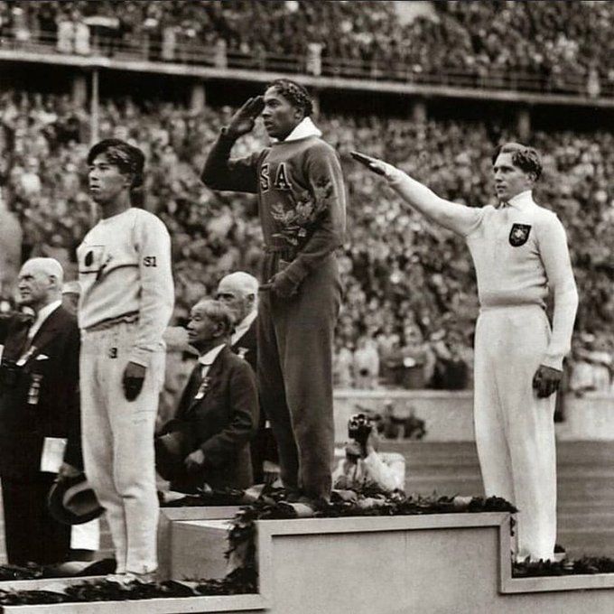 fasc1nate's tweet photo. Jesse Owens of USA winning gold for the long jump in the summer Olympics in Germany, 1936.⁣⁣ ⁣⁣ The man saluting behind Owens is Lutz Long, a German who shared training tips with Owens and was the first to openly congratulate him after his final jump in full view of Hitler.   

After the Olympics, the two kept in touch via mail. Below is Long's last letter to Owens while he was stationed with the German Army in North Africa during World War 2. Long was later killed in action during the allied invasion of Sicily in 1943.⁣⁣ ⁣⁣ 

"I am here, Jesse, where it seems there is only the dry sand and the wet blood. I do not fear so much for myself, my friend Jesse, I fear for my woman who is home, and my young son Karl, who has never really known his father.⁣⁣ 

My heart tells me, if I be honest with you, that this is the last letter I shall ever write. If it is so, I ask you something. It is a something so very important to me. 

It is you go to Germany when this war done, someday find my Karl, and tell him about his father. Tell him, Jesse, what times were like when we not separated by war. I am saying—tell him how things can be between men on this earth.⁣⁣ ⁣⁣ 

If you do this something for me, this thing that I need the most to know will be done, I do something for you, now. I tell you something I know you want to hear. And it is true.⁣⁣ ⁣⁣ 

That hour in Berlin when I first spoke to you, when you had your knee upon the ground, I knew that you were in prayer.⁣⁣ ⁣⁣ Then I not know how I know. Now I do. I know it is never by chance that we come together. I come to you that hour in 1936 for purpose more than der Berliner Olympiade.⁣⁣ ⁣⁣ 

And you, I believe, will read this letter, while it should not be possible to reach you ever, for purpose more even than our friendship.⁣⁣ ⁣⁣ I believe this shall come about because I think now that God will make it come about. This is what I have to tell you, Jesse.⁣⁣ ⁣⁣ 

I think I might believe in God.⁣⁣ And I pray to him that, even while it should not be possible for this to reach you ever, these words I write will still be read by you.⁣⁣ ⁣⁣ 

Your brother,⁣⁣ Luz"⁣⁣

More chilling historical photos: https://t.co/POrqRRccxc