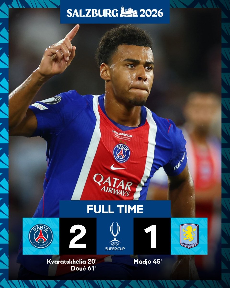 ChampionsLeague's tweet photo. Back-to-back 😤

Paris retain Super Cup 🏆

#SuperCup https://t.co/AgcO00vkAe