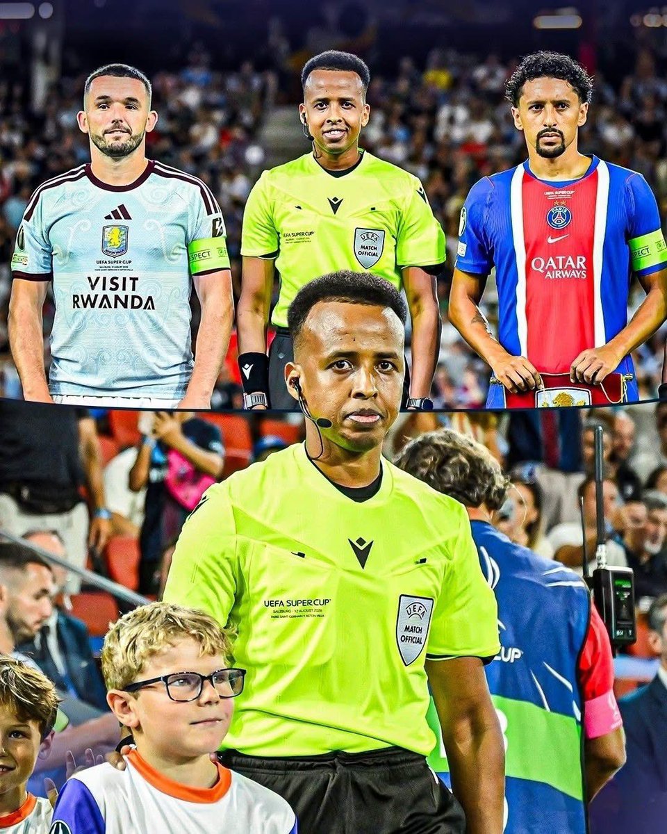 MickyJnr__'s tweet photo. 🇸🇴 HISTORY FOR OMAR ARTAN! 👏

Somali referee Omar Artan has made history by officiating the UEFA Super Cup final between PSG and Aston Villa, with PSG winning 2-1.

From Somalia to the world. 🌍🇸🇴

A proud moment for African football. ❤️

#OmarArtan #Somalia #AfricanFootball #UEFASuperCup