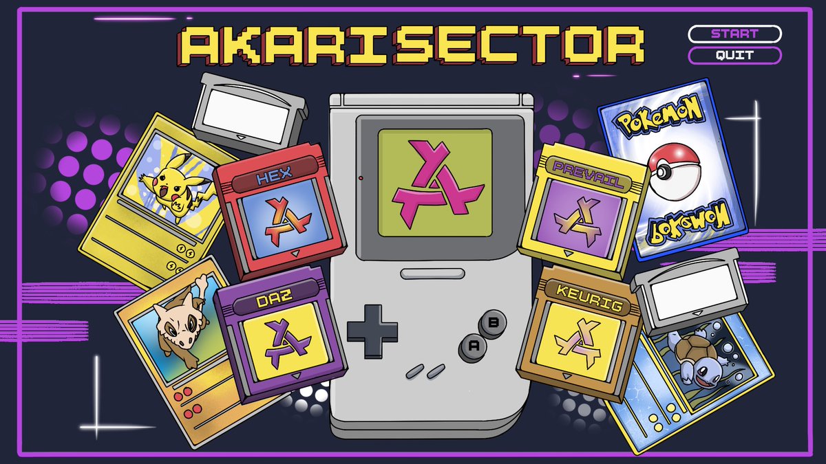 AkariSectorHQ's tweet photo. SELECT. PRESS START.

Meet the management behind Akari Sector — the team bringing the vision to life, one level at a time.

• @AkariHex — Founder &amp; Owner
• @xPreVailx_ — Co-Owner
• @itzkuruk — Community Director
• @dazllbw — Creative Director

• Hand Drawn ↓ → @dazllbw https://t.co/twMjtYGFen